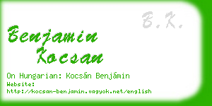benjamin kocsan business card